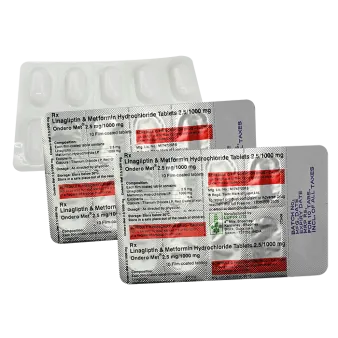 Линаглиптин метформин  (Джентадуэто генерик) 1000мг/2.5мг :: Ondero Met таблетки №30 (3 блистера по 10 таб)