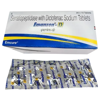 Серратиопептидаза 10мг + диклофенак 50мг (Серрата аналог +диклофенак) :: Emanzen табл. №10